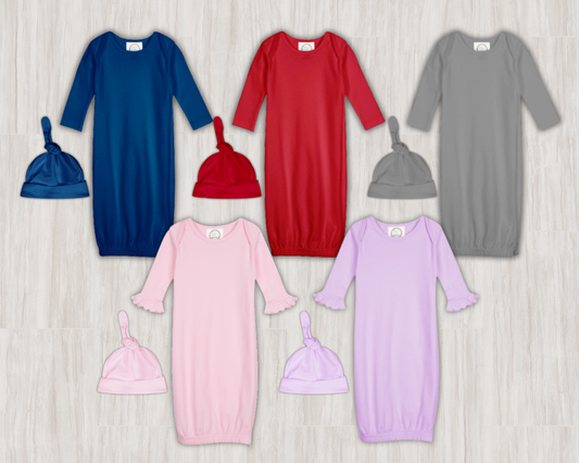 Newborn Gown + Hat