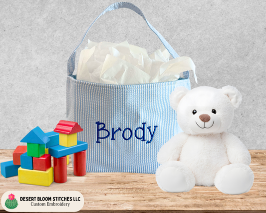 Seersucker Name Basket