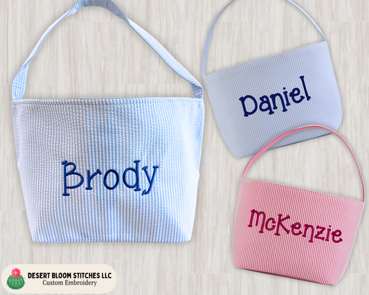 Seersucker Name Basket