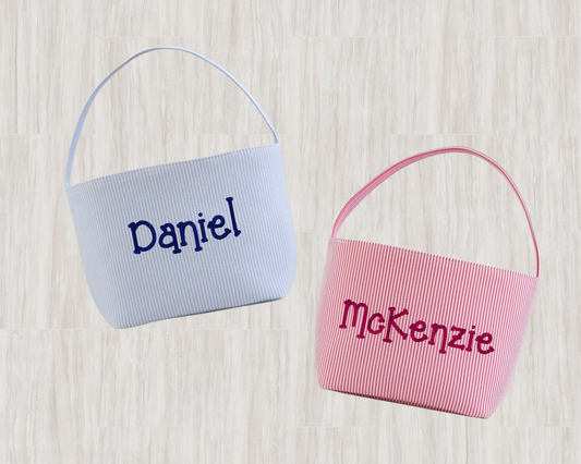 Seersucker Name Basket