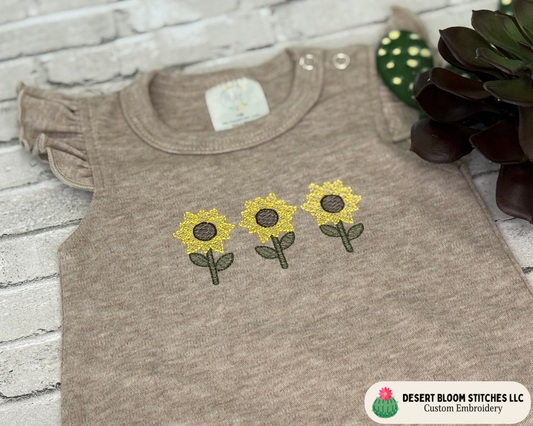 Girls Sunflower Romper