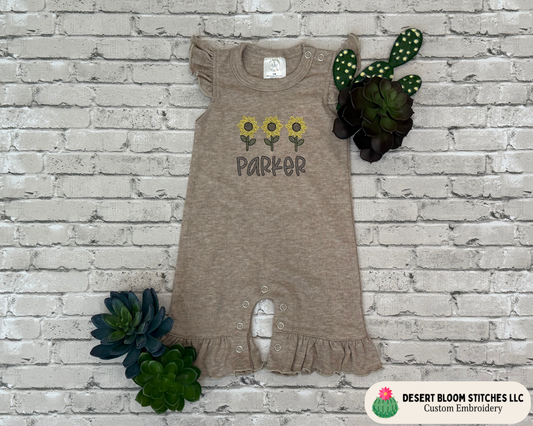 Girls Sunflower Romper